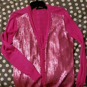 Fucshia sequin cardigan